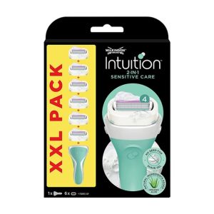 WILKINSON SWORD INTUITION SENSITIVE CARE DAMEN RASIERER + 6 ERSATZKLINGEN