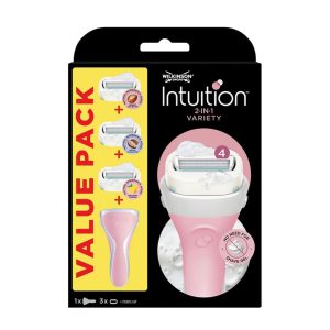 WILKINSON SWORD INTUITION VARIETY DAMEN RASIERER + 3 ERSATZKLINGEN