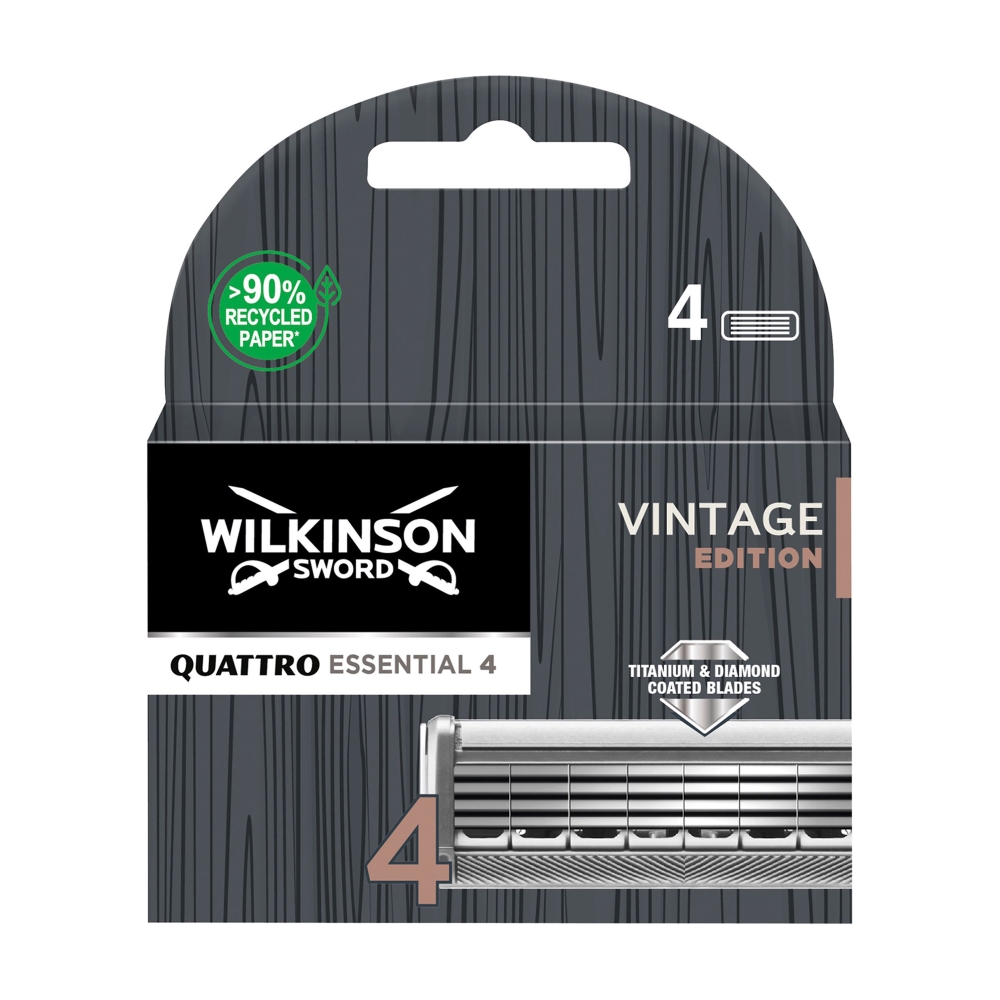 WILKINSON SWORD QUATTRO ESSENTIAL 4 VINTAGE EDITION RASIERKLINGEN 4ER