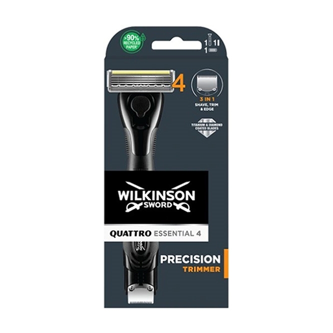 WILKINSON SWORD QUATTRO TITANIUM ESSENTIAL 4 PRECISION TRIMMER UND RASIERER